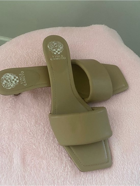 Vince Camuto Shoes - Vince Camuto Olive Slide Mules with Wide Padded Strap
